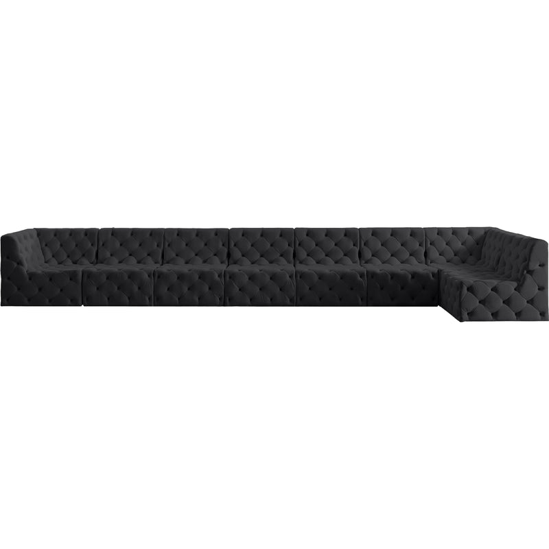 Meridian Tuft Black Velvet Modular Sectional IMAGE 10