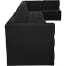 Meridian Tuft Black Velvet Modular Sectional IMAGE 11