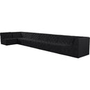 Meridian Tuft Black Velvet Modular Sectional IMAGE 2