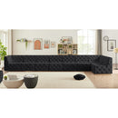 Meridian Tuft Black Velvet Modular Sectional IMAGE 3