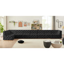Meridian Tuft Black Velvet Modular Sectional IMAGE 4