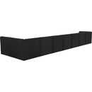Meridian Tuft Black Velvet Modular Sectional IMAGE 5