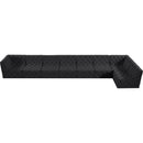 Meridian Tuft Black Velvet Modular Sectional IMAGE 8