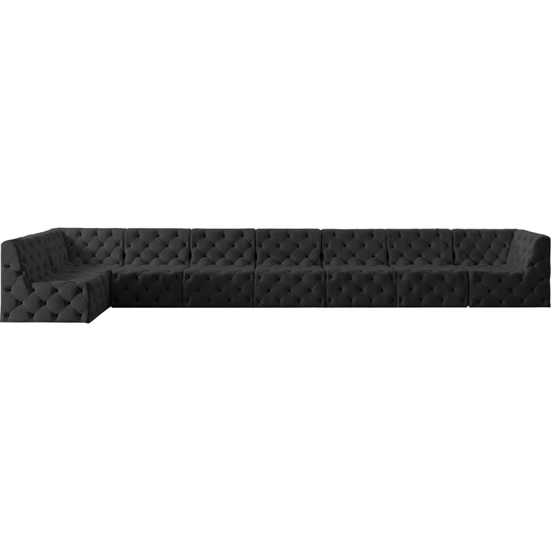 Meridian Tuft Black Velvet Modular Sectional IMAGE 9