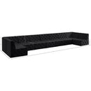 Meridian Tuft Black Velvet Modular Sectional IMAGE 15