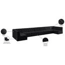 Meridian Tuft Black Velvet Modular Sectional IMAGE 16