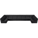 Meridian Tuft Black Velvet Modular Sectional IMAGE 4