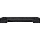 Meridian Tuft Black Velvet Modular Sectional IMAGE 5