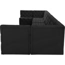Meridian Tuft Black Velvet Modular Sectional IMAGE 6