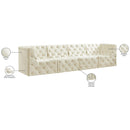 Meridian Tuft Cream Velvet Modular Sofa IMAGE 10