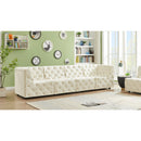 Meridian Tuft Cream Velvet Modular Sofa IMAGE 2