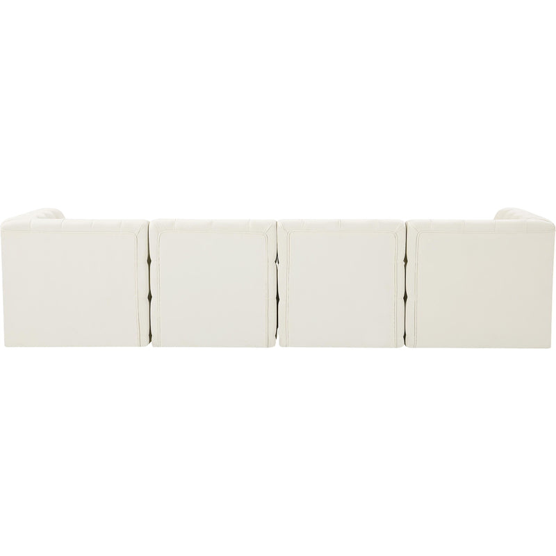 Meridian Tuft Cream Velvet Modular Sofa IMAGE 4