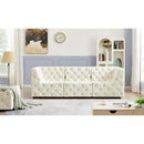 Meridian Tuft Cream Velvet Modular Sofa IMAGE 2