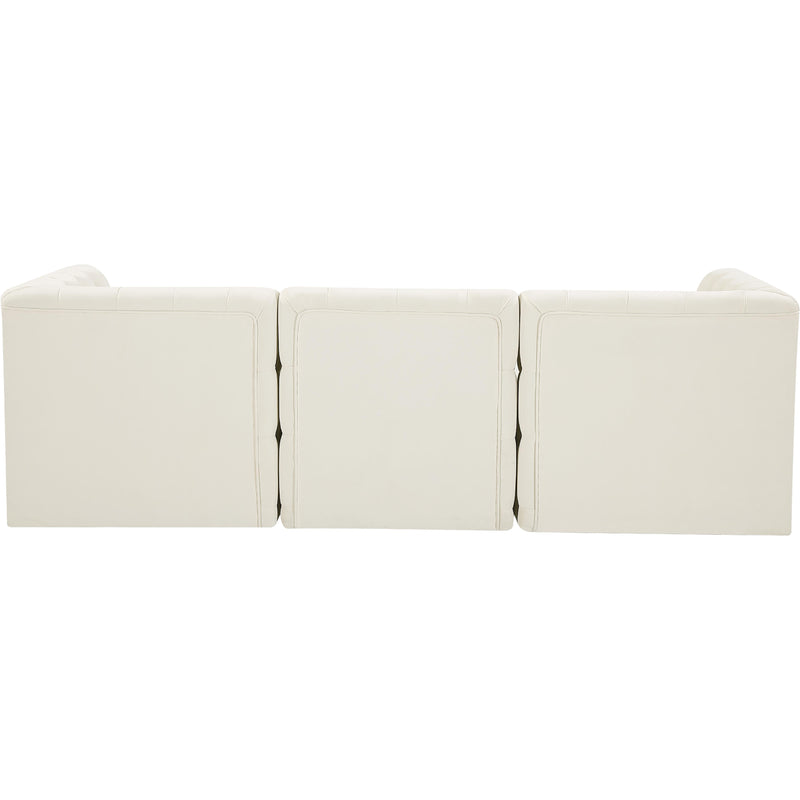 Meridian Tuft Cream Velvet Modular Sofa IMAGE 4
