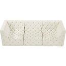Meridian Tuft Cream Velvet Modular Sofa IMAGE 5