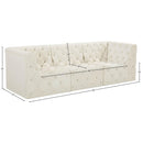 Meridian Tuft Cream Velvet Modular Sofa IMAGE 9