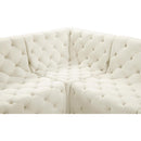 Meridian Tuft Cream Velvet Modular Sectional IMAGE 19
