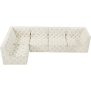 Meridian Tuft Cream Velvet Modular Sectional IMAGE 10