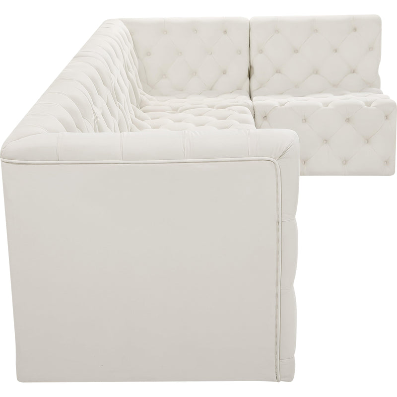 Meridian Tuft Cream Velvet Modular Sectional IMAGE 11