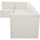 Meridian Tuft Cream Velvet Modular Sectional IMAGE 12