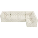 Meridian Tuft Cream Velvet Modular Sectional IMAGE 9