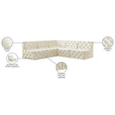 Meridian Tuft Cream Velvet Modular Sectional IMAGE 16