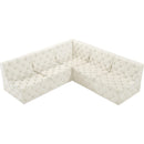 Meridian Tuft Cream Velvet Modular Sectional IMAGE 5