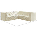 Meridian Tuft Cream Velvet Modular Sectional IMAGE 12