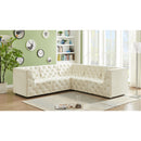 Meridian Tuft Cream Velvet Modular Sectional IMAGE 2