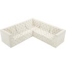 Meridian Tuft Cream Velvet Modular Sectional IMAGE 4