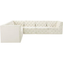Meridian Tuft Cream Velvet Modular Sectional IMAGE 10