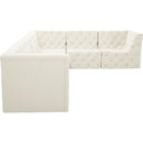 Meridian Tuft Cream Velvet Modular Sectional IMAGE 11