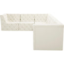 Meridian Tuft Cream Velvet Modular Sectional IMAGE 12