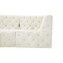 Meridian Tuft Cream Velvet Modular Sectional IMAGE 13
