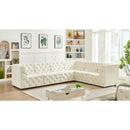 Meridian Tuft Cream Velvet Modular Sectional IMAGE 3