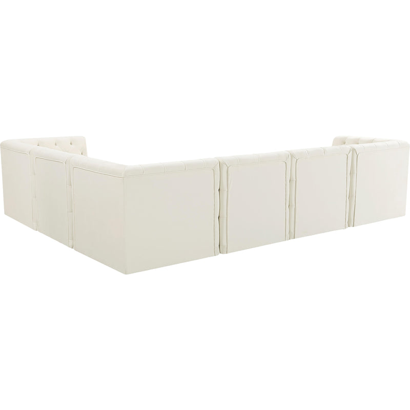 Meridian Tuft Cream Velvet Modular Sectional IMAGE 5