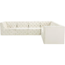 Meridian Tuft Cream Velvet Modular Sectional IMAGE 9