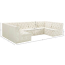 Meridian Tuft Cream Velvet Modular Sectional IMAGE 15