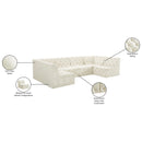 Meridian Tuft Cream Velvet Modular Sectional IMAGE 16
