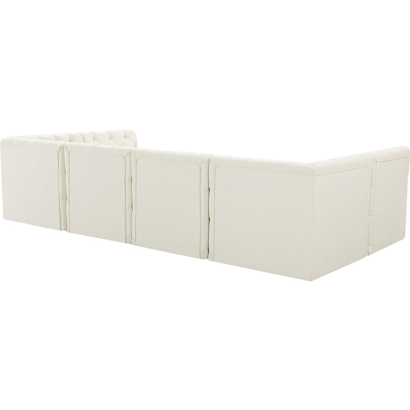 Meridian Tuft Cream Velvet Modular Sectional IMAGE 3