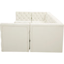 Meridian Tuft Cream Velvet Modular Sectional IMAGE 6