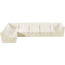 Meridian Tuft Cream Velvet Modular Sectional IMAGE 10