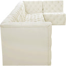 Meridian Tuft Cream Velvet Modular Sectional IMAGE 11
