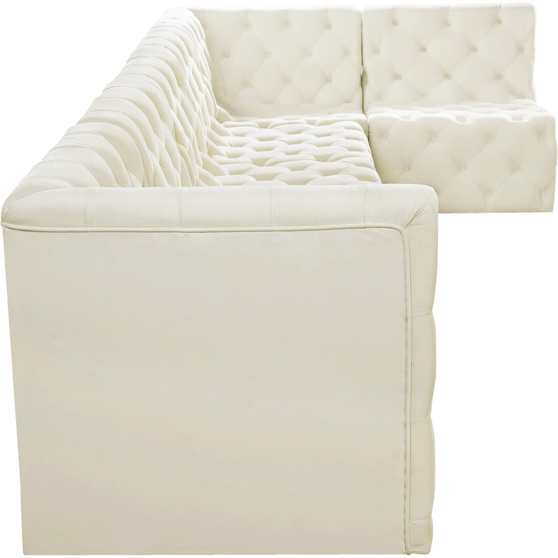 Meridian Tuft Cream Velvet Modular Sectional IMAGE 11