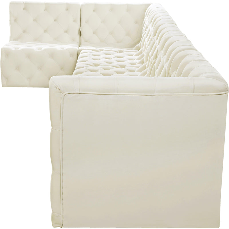 Meridian Tuft Cream Velvet Modular Sectional IMAGE 12