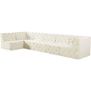 Meridian Tuft Cream Velvet Modular Sectional IMAGE 2