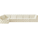 Meridian Tuft Cream Velvet Modular Sectional IMAGE 7