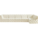 Meridian Tuft Cream Velvet Modular Sectional IMAGE 8