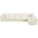 Meridian Tuft Cream Velvet Modular Sectional IMAGE 9