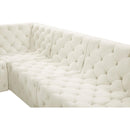 Meridian Tuft Cream Velvet Modular Sectional IMAGE 10